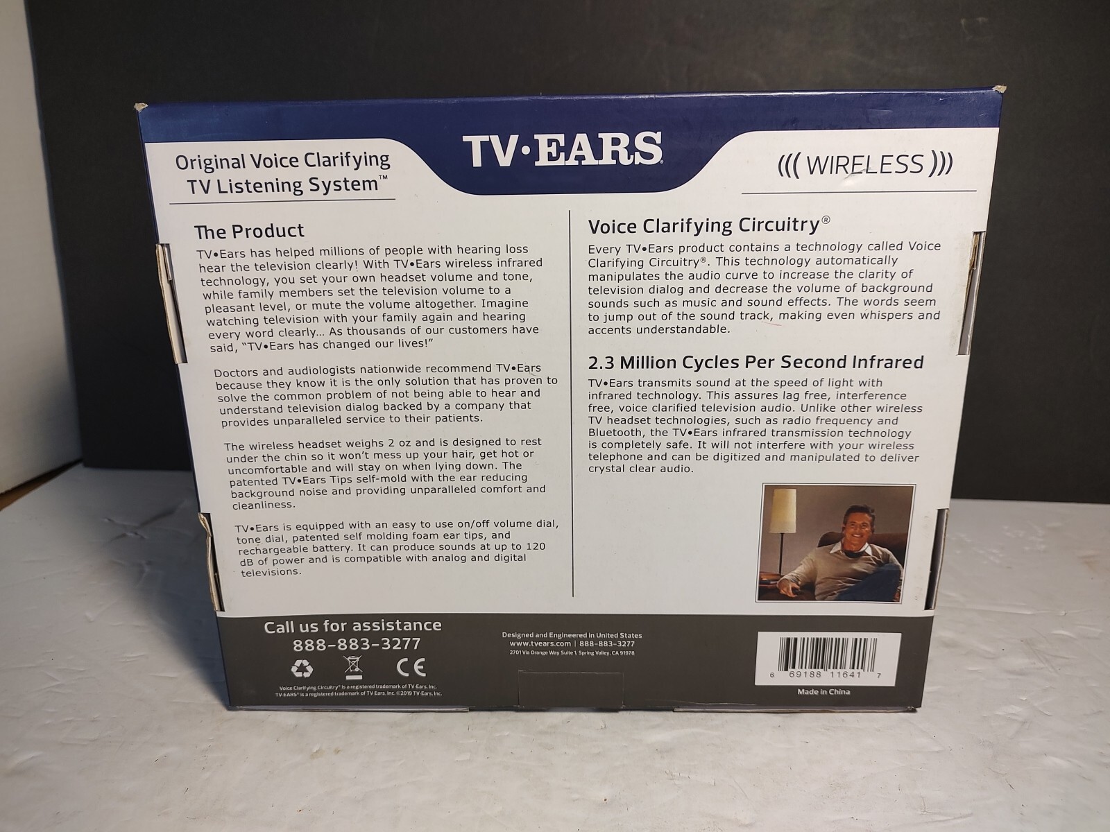 TV Ears 11641 Version 5.0 Black Analog Voice Clarifying TV Listening System