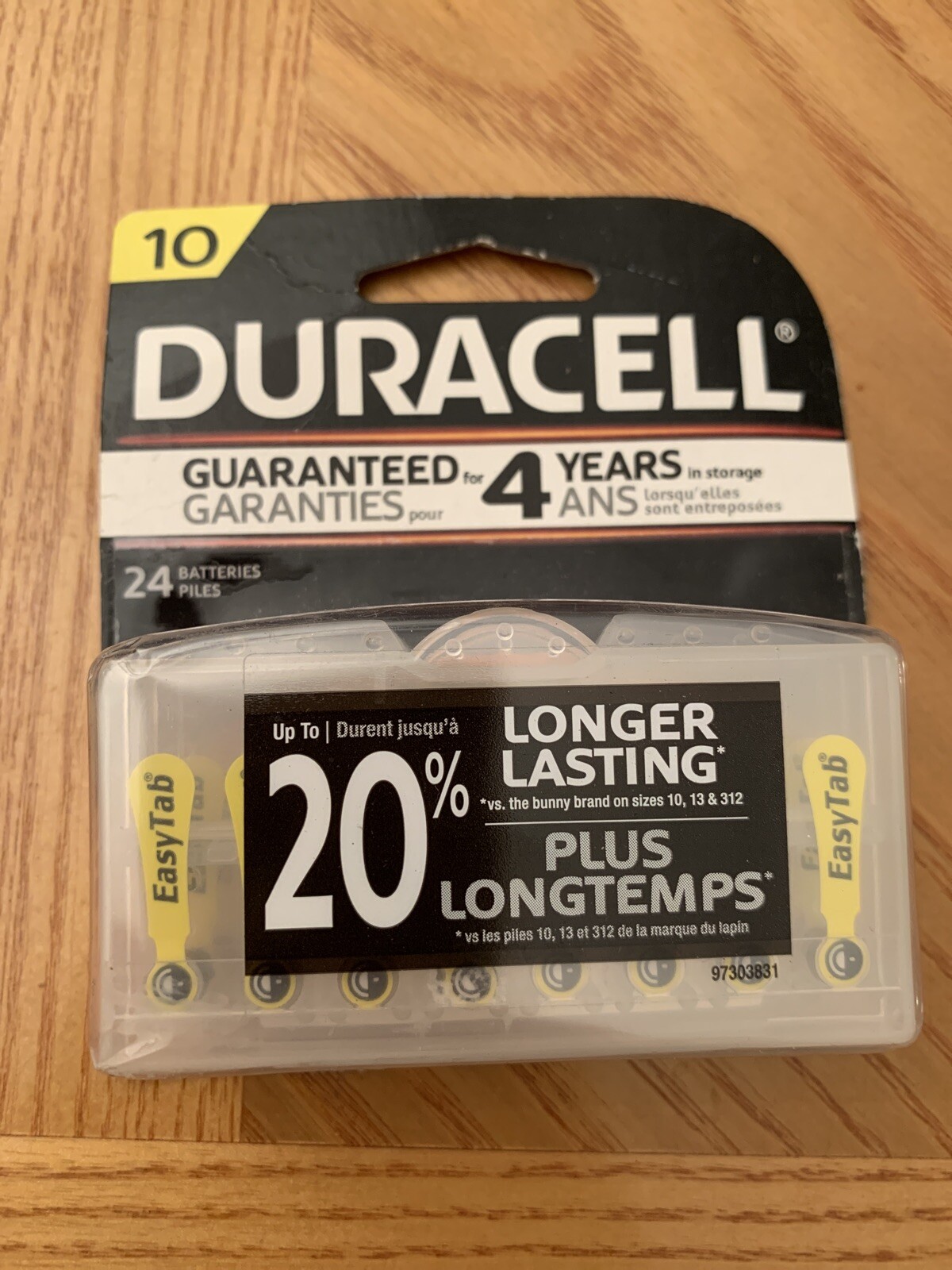Duracell 24 Pack #10 Hearing Aid Batteries Easy Tab DA10B24ZM H8