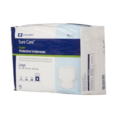 Sure Care Adult Protective Underwear, Large, 44” to 54” Waist, BRAND