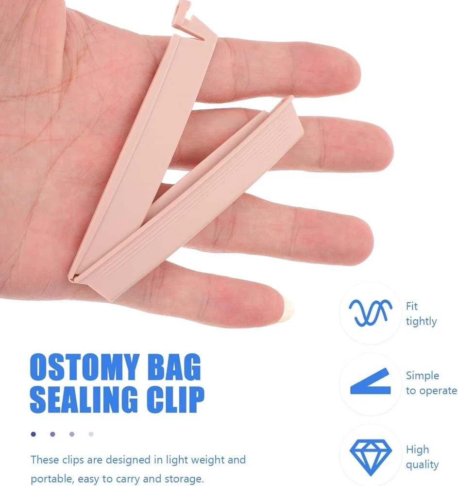 10pcs Ostomy Bag Clips Drainable Pouch Tail Closure Leak Proof Colostomy Clamps