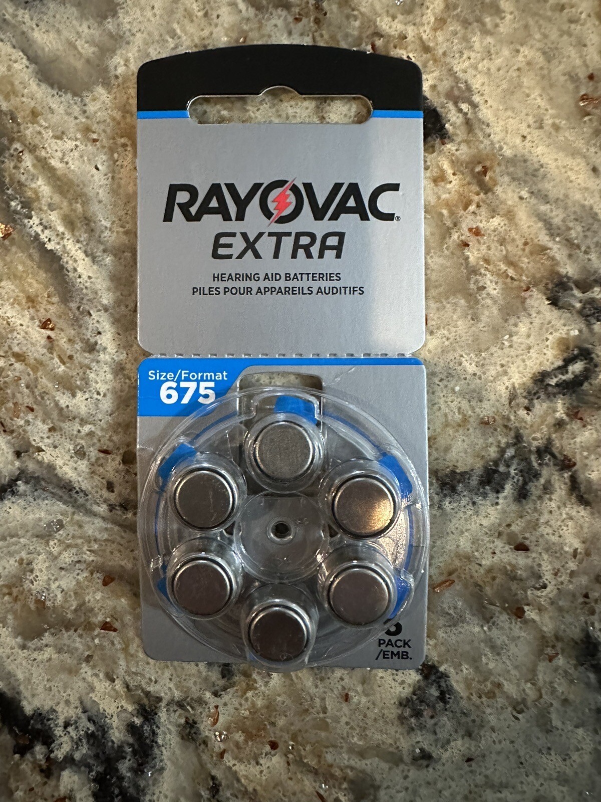6-Pack Rayovac Extra Size 675 ~1.45V Hearing Aid Button Batteries