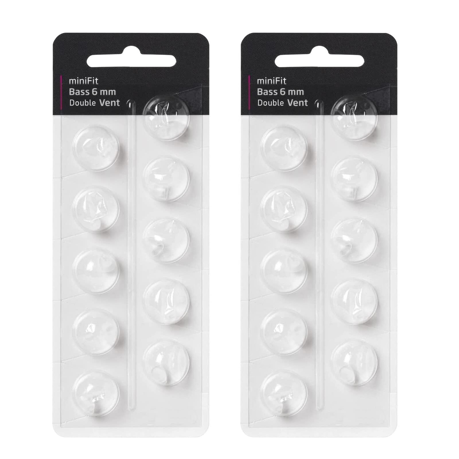 Hearing Aid Domes for Oticon MiniFit Double Vent Bass 2 Packs,