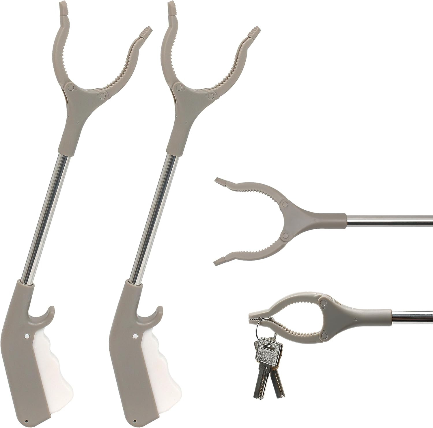 2pcs Short Grabber Reacher Tool for Seniors, 16 Inch Small Mini Extra Strong …