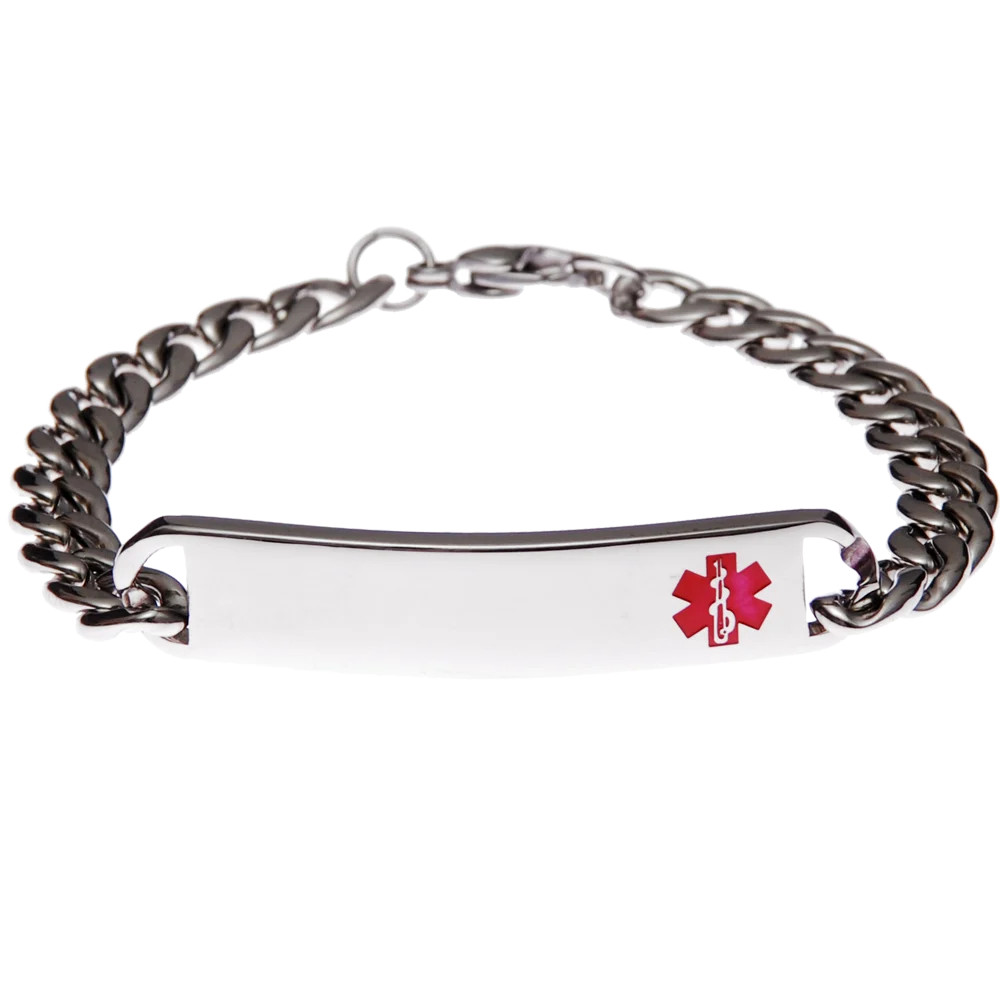 Stainless Steel Slim Red Bracelet – Blank