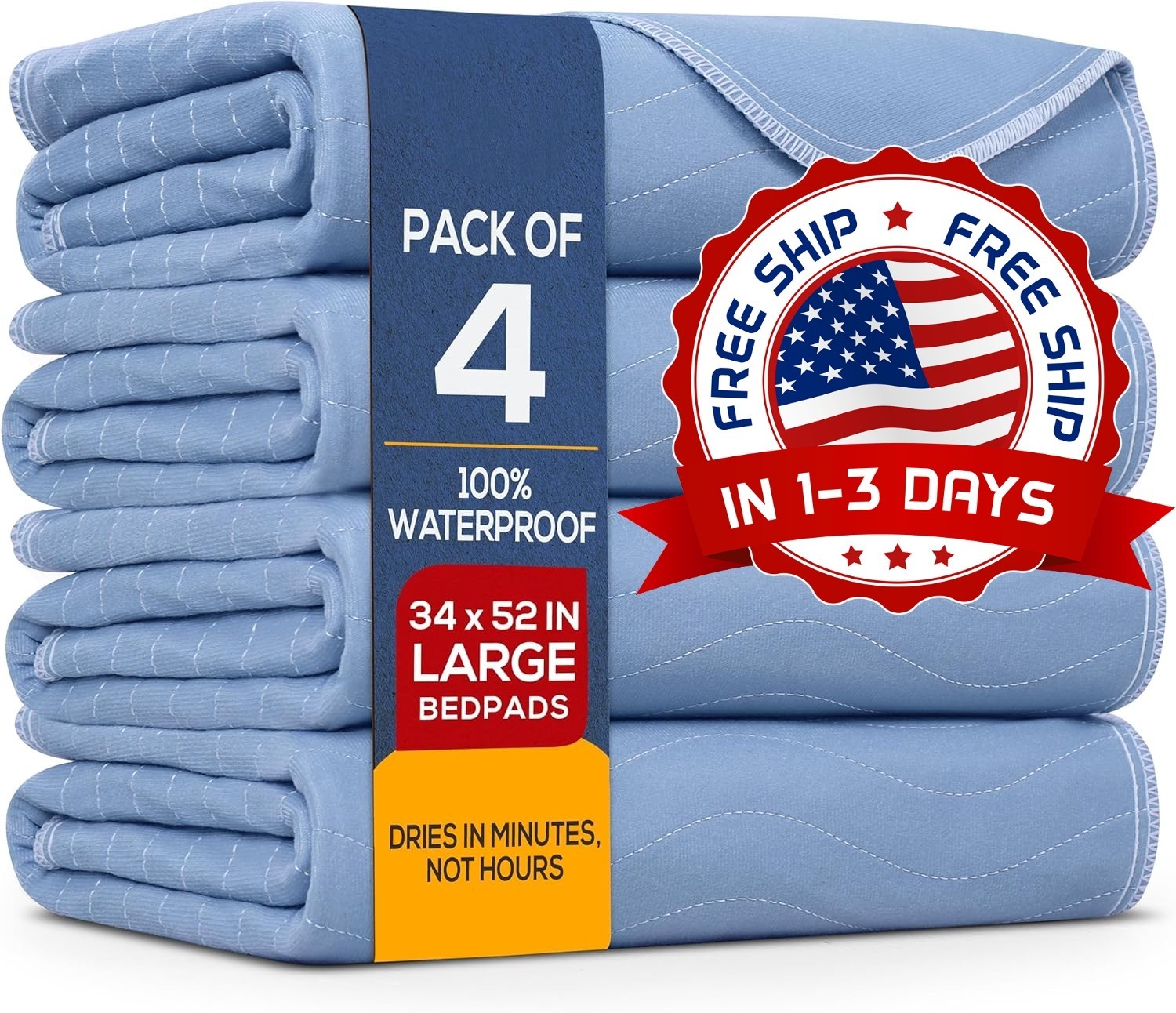Almohadillas De Cama Impermeables Para Incontinencia De 34” x 52” Lavable NEW.