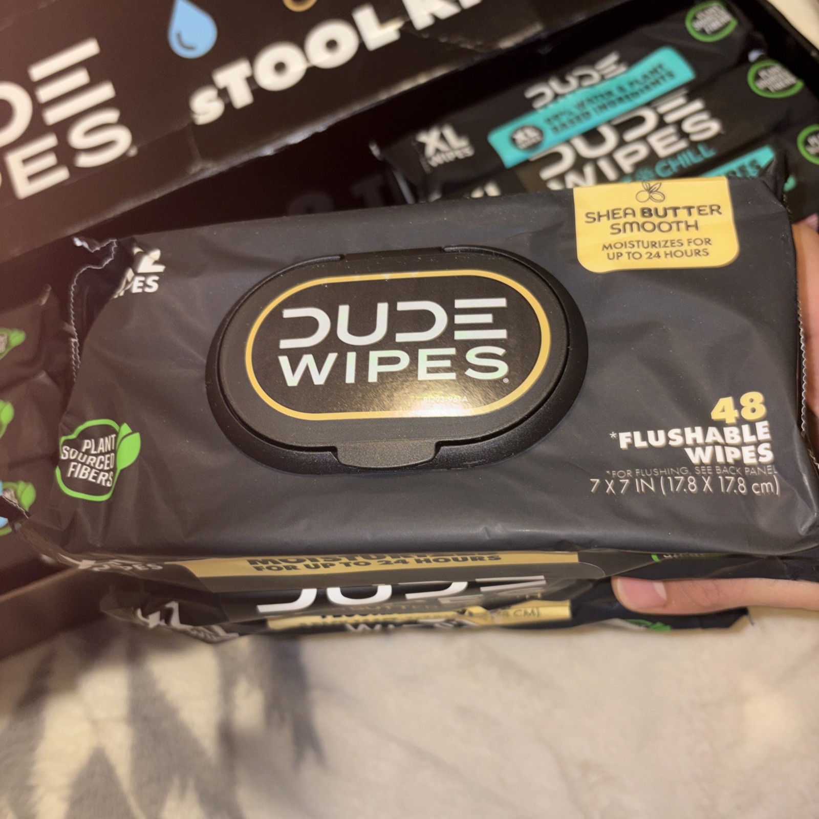 Dude Wipes Case 24 Pack, 18 Count, Unscented, Flushable, 432 Sheets