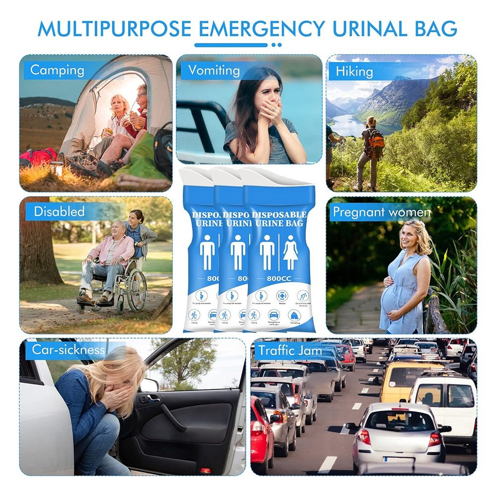 Disposable Urine Bag, 12 PCS Pee Bags for Travel for Women/Men, 800ML5388