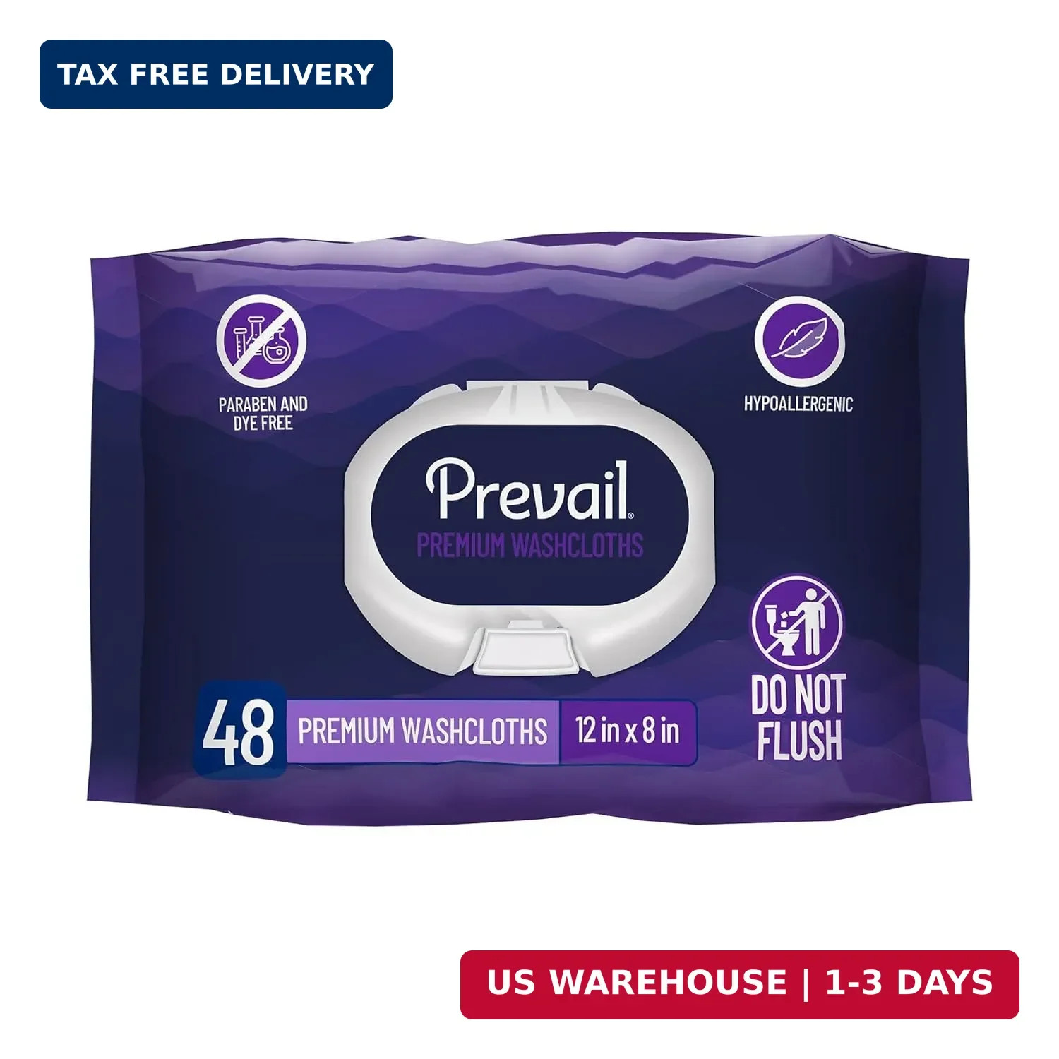 Prevail Premium Quilted Soft Pack Adult Washcloths, Unisex Adult Disposable Inco