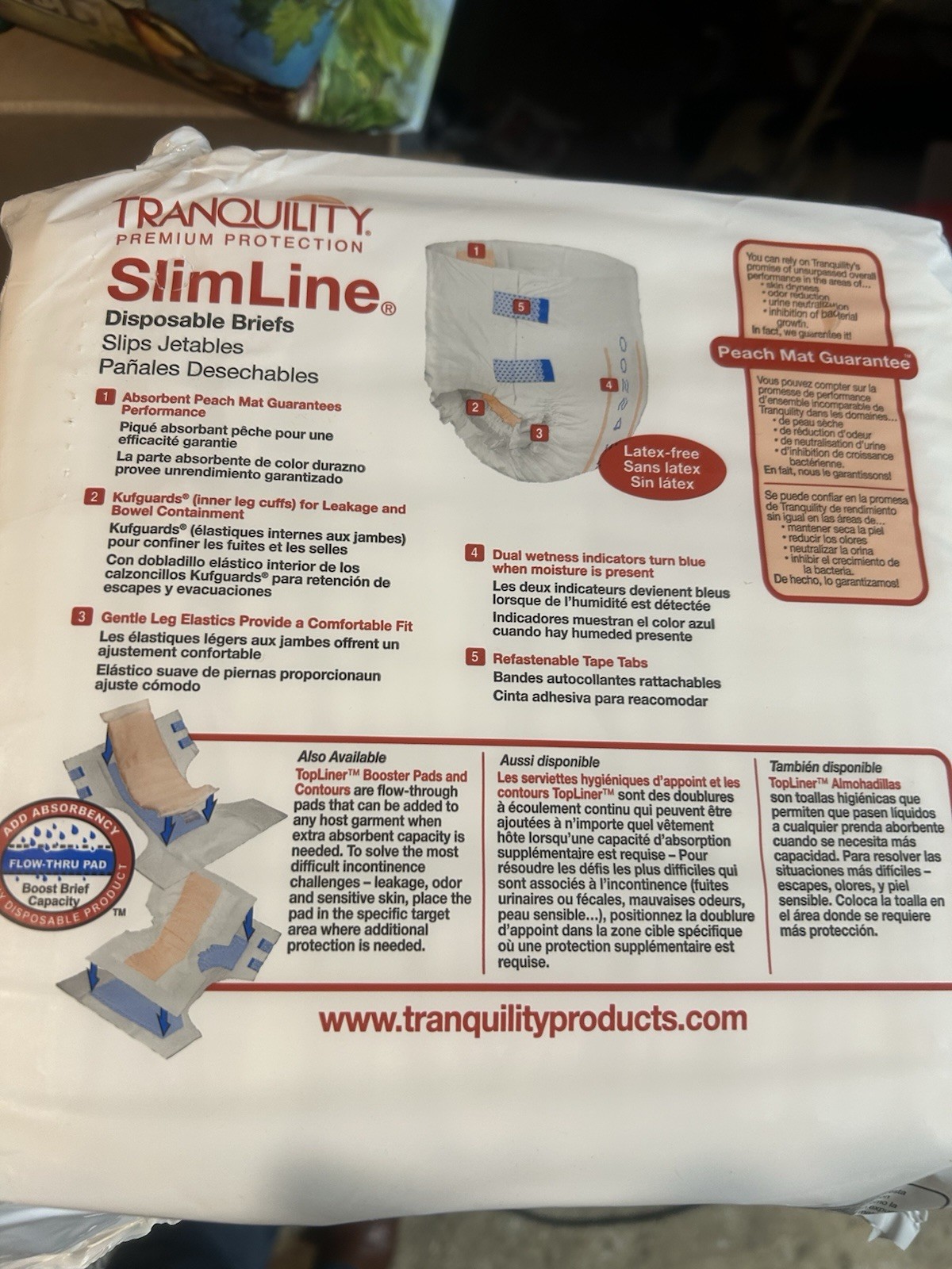 Tranquility® Slimline® Heavy Absorbency Incontinence Medium 96 Briefs Box 8packs
