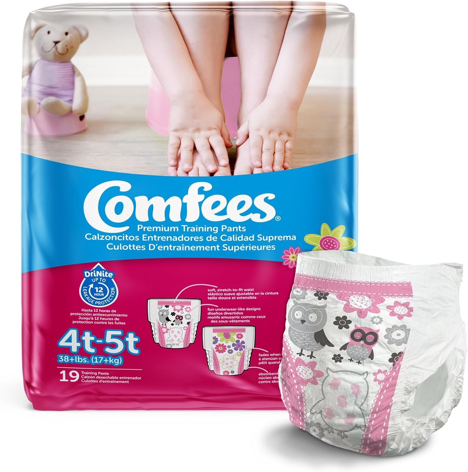 Girl Training Pants Size 4T-5T White 114 Count Toddler Training