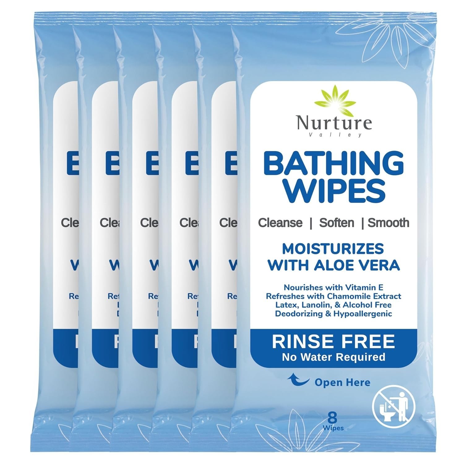 Convenient Rinse-Free Bath Wipes with Aloe Vera – 48 Count for Active Lifestyles