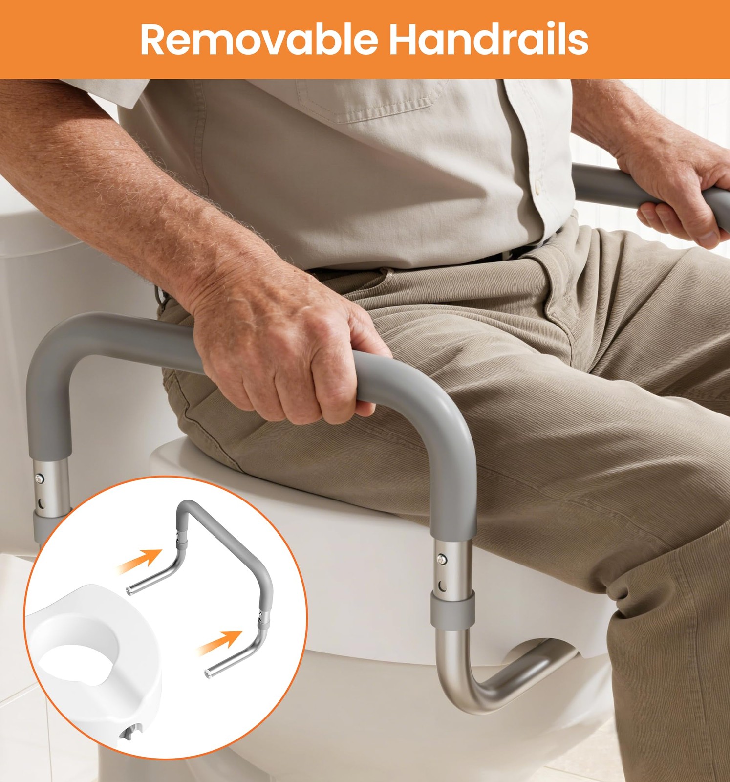 HOMLAND Raised Toilet Seat with Handles Handicap Toilet Seat Risers for Seniors