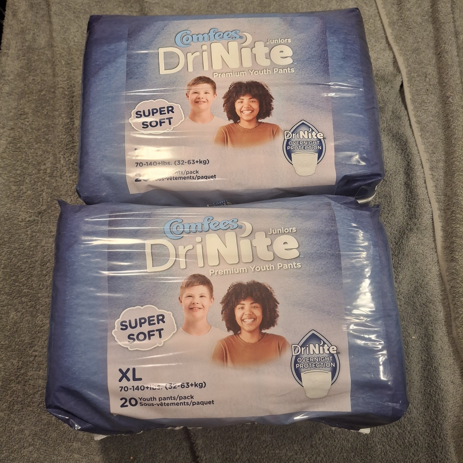 Comfees DriNites XL Pullup Diapers 70-140 LBS Pack of 2 New