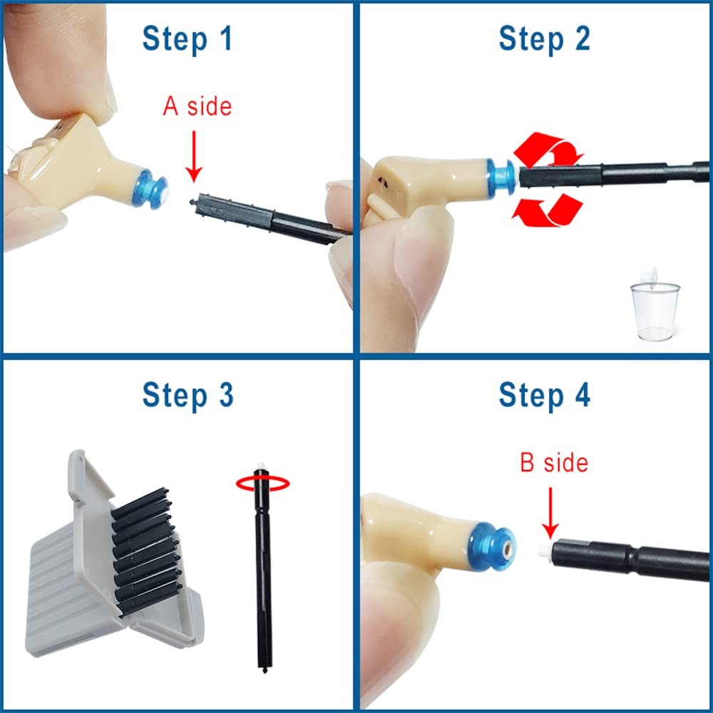 Hearing Aid Wax Guard Filters Replacement Cerumen Stop Supply Cleaning Black