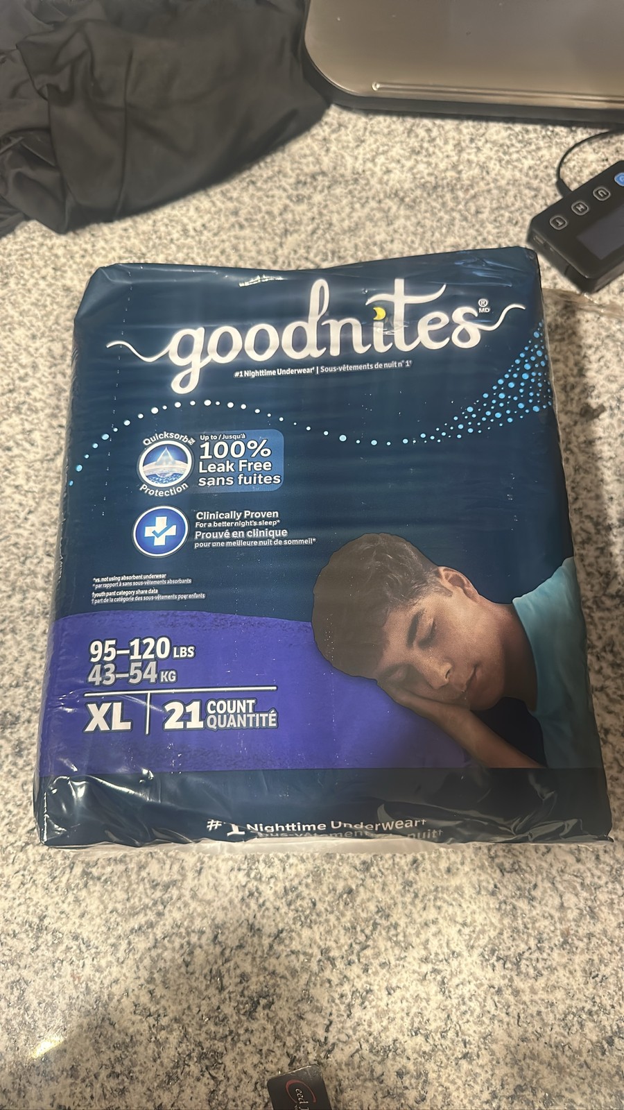 Goodnites Boys Nighttime Bedwetting Underwear Size XL 95-120 lbs 21 Count