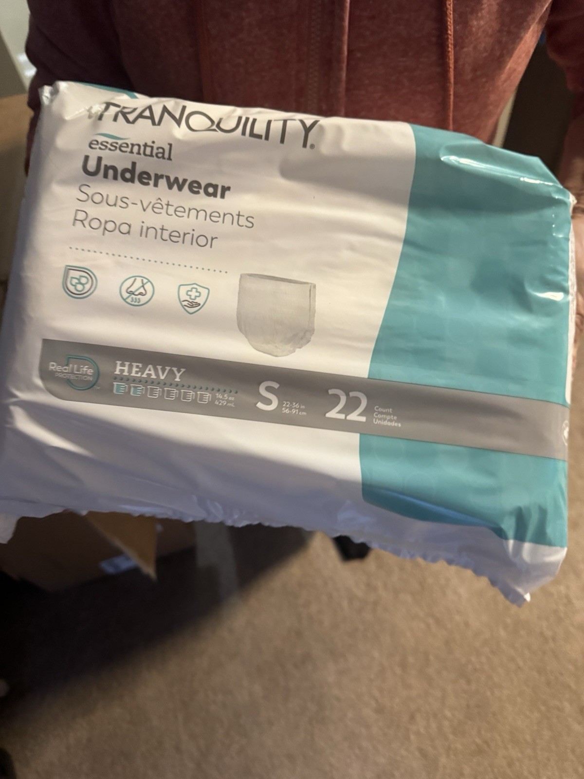 Prevail PER-FIT Medium 20ct & Tranquility Essential Small 22ct Underwear