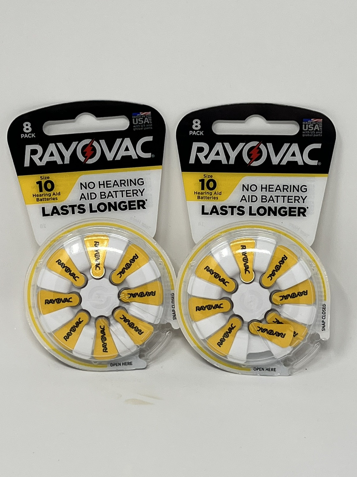 2 Rayovac Size 10 Hearing Aid Batteries 8 Per Pack EXP 12/26