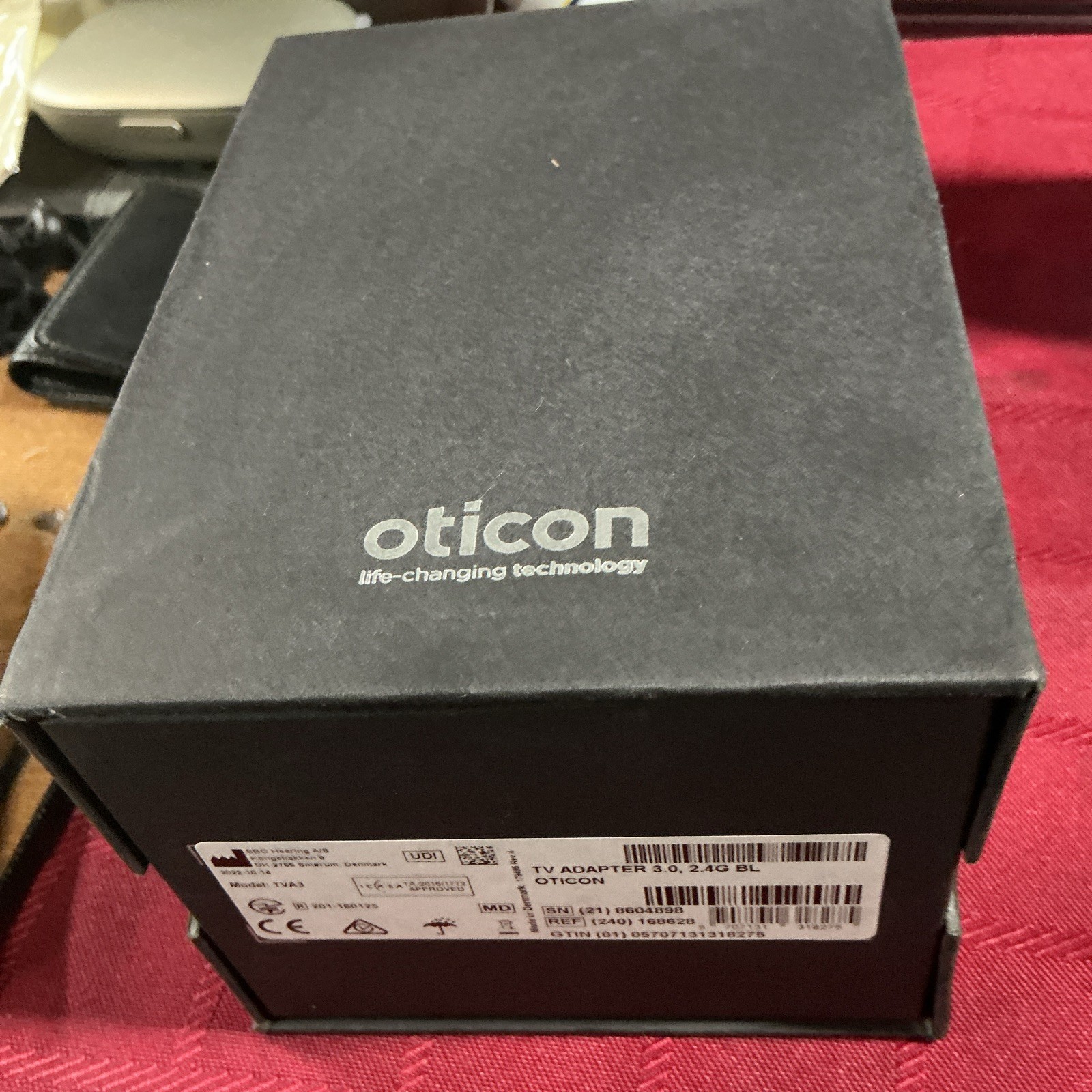 Oticon TV Adapter 3.0 2.4G BL Black Hearing Aid Accessory CE Certified