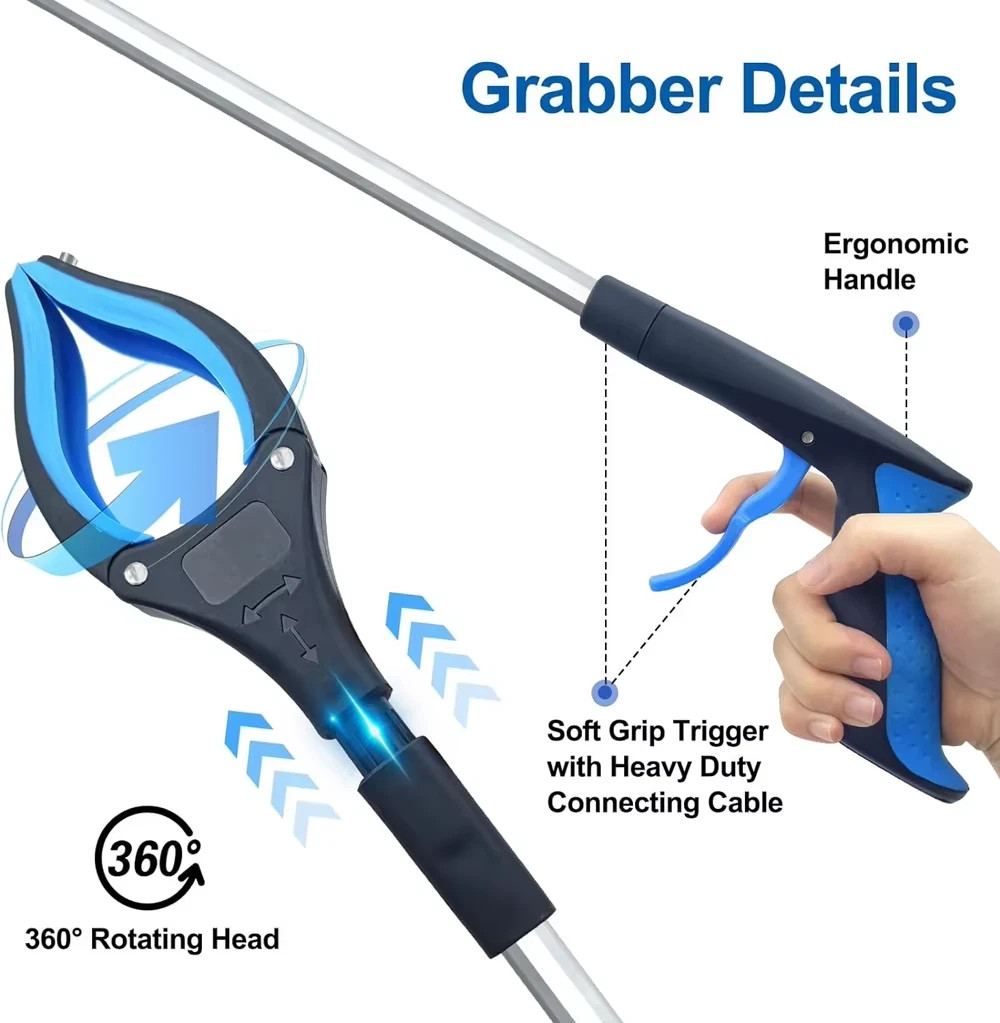 32” Grabber Pick Up Reaching Tool Hand Grip Reacher Heavy Duty Aid Trash Cans