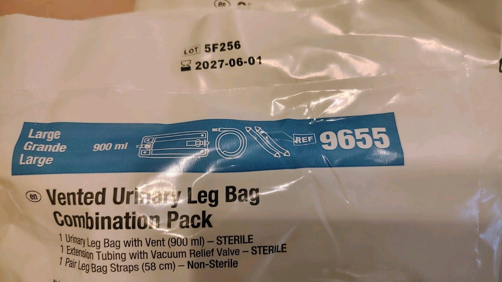 Hollister 9655 vented urinary leg bag Entire Kit ( Lot of 4)