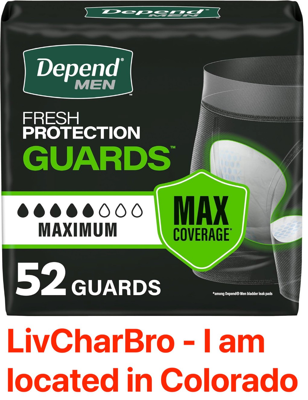 52 Individually Wrapped Depend Guards Incontinence Pads For Men Maximum Coverage