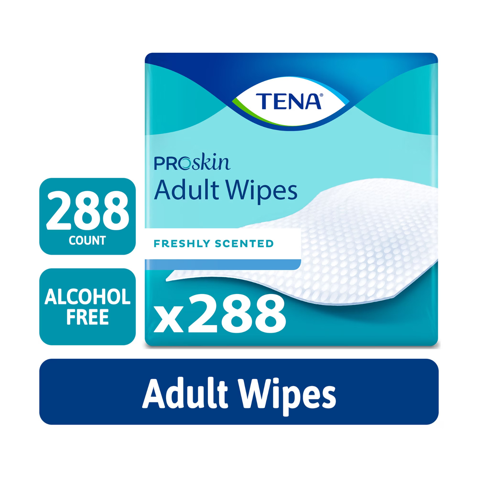 (2 pack) Tena ProSkin Ultra Adult Wipes for Incontinence,6 Pack of 48, 288 Count