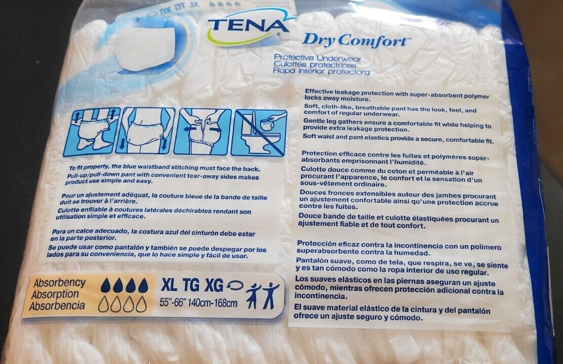 TENA Protective Underwear Unisex Adult Sz XL;55-66″;14 Count;Incontinence/Health