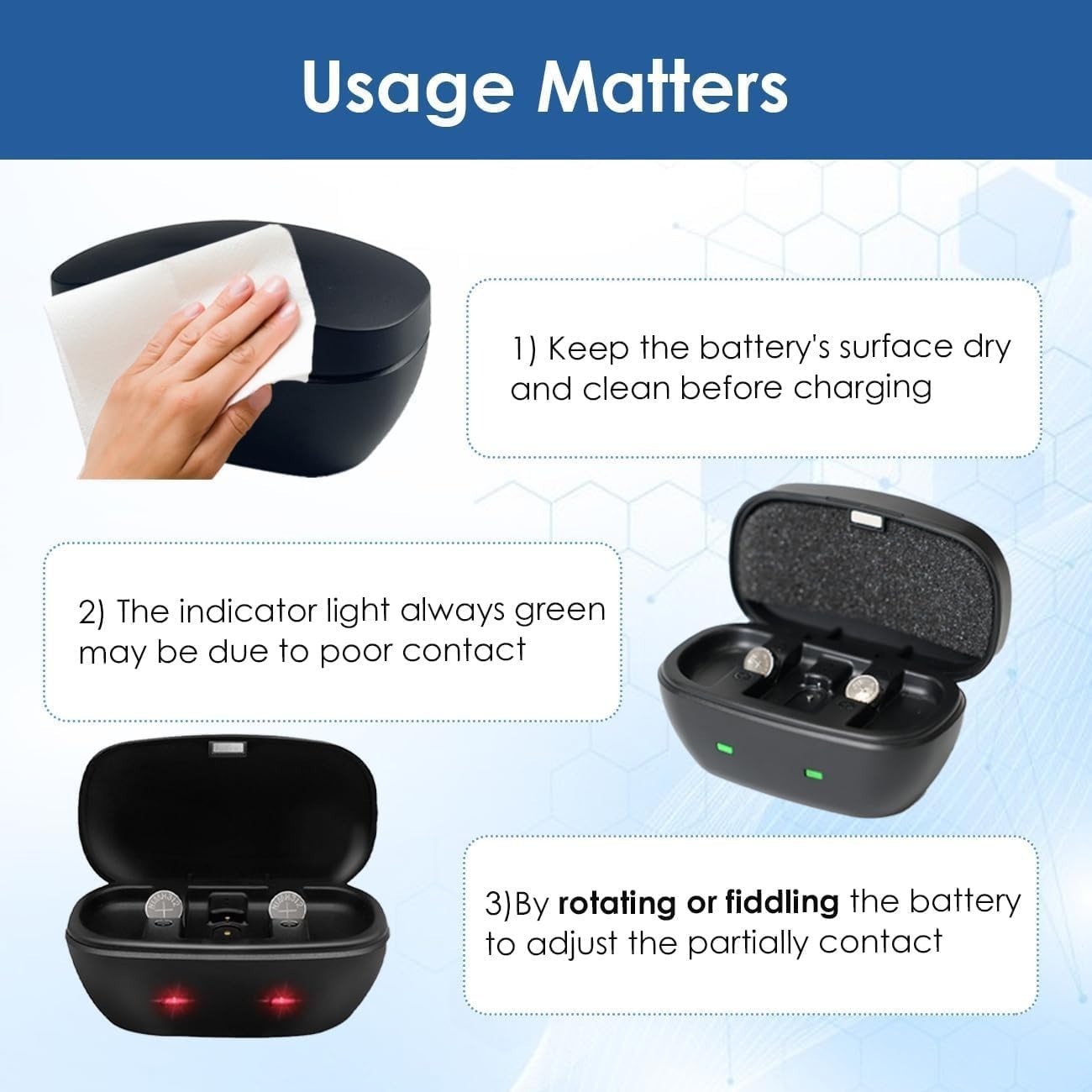 Rechargeable 312 Hearing Aid Battery Pack/-