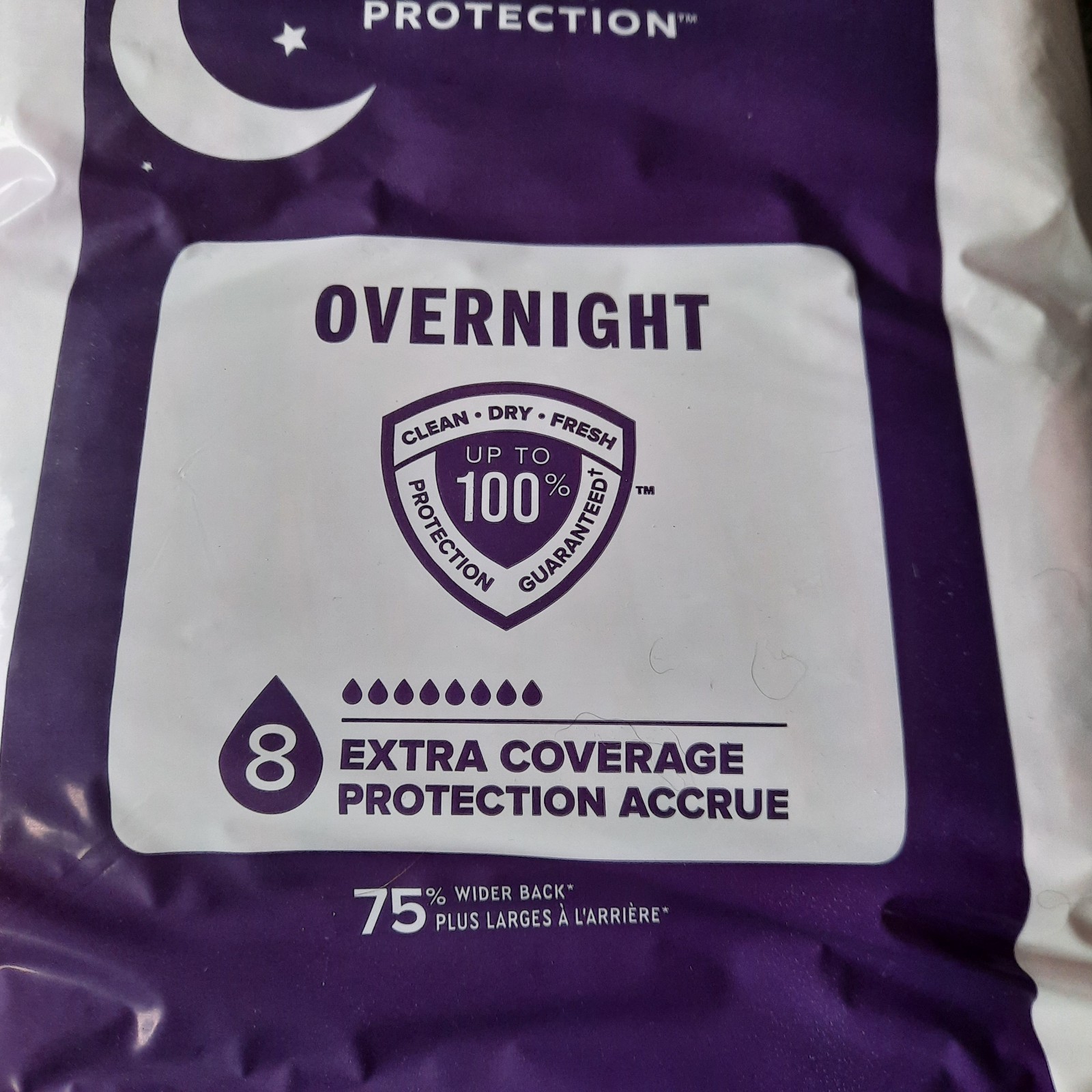 Poise Overnight Incontinence Pad Ultimate Absorbency 8 Drop 68 Count (1 New 1-4)