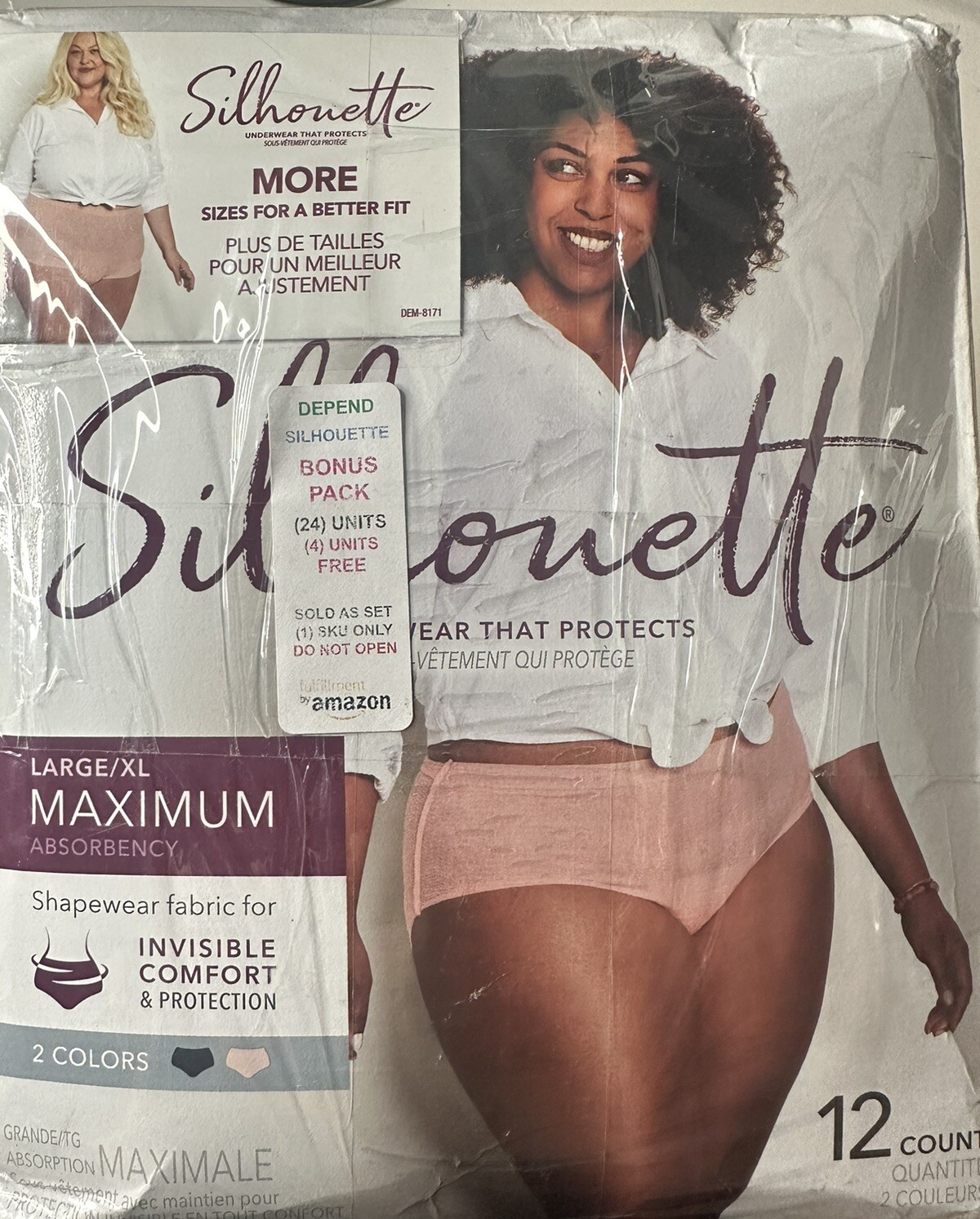 Depend Silhouette Incontinence Underwear 2 Colors Large/XL 24 Count