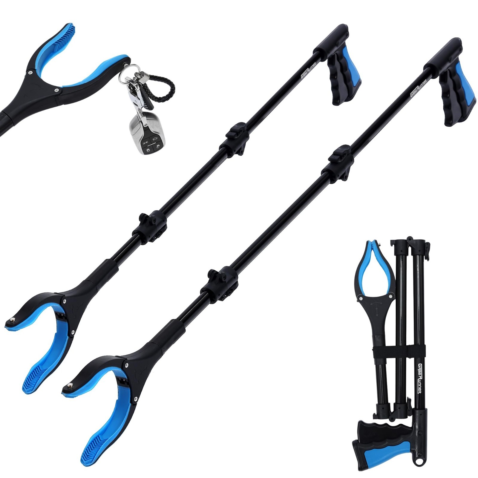 Extra Long 38″ & 44″ Grabber Reacher Tool Set – Ergonomic Pickup Tool for Senior