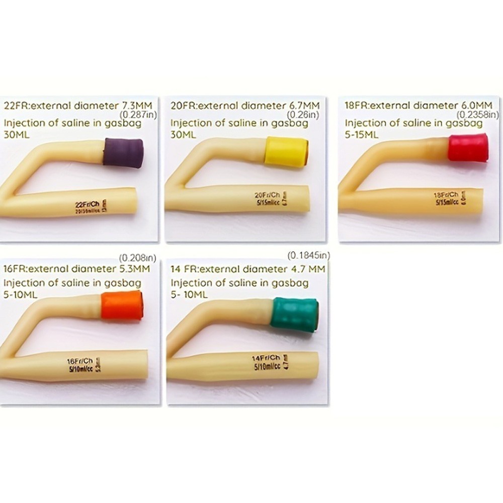 5Pcs 14-22FR 2 Way Latex Urinay Catheter Urology With Valve Urethral Catheter US