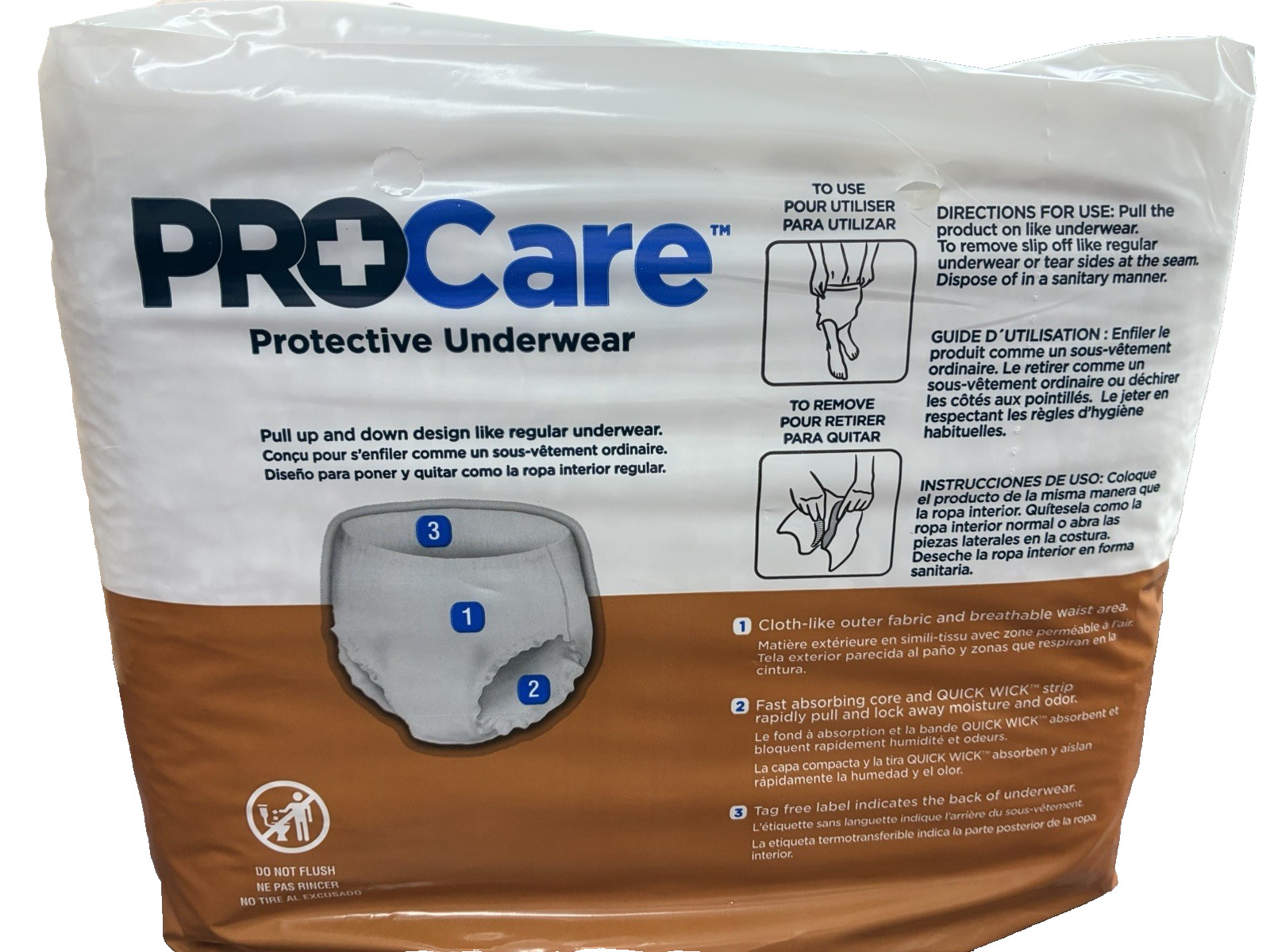 PROCare Protective Underwear XL (58”-68” Waist) 14 Ct | 4 Packs