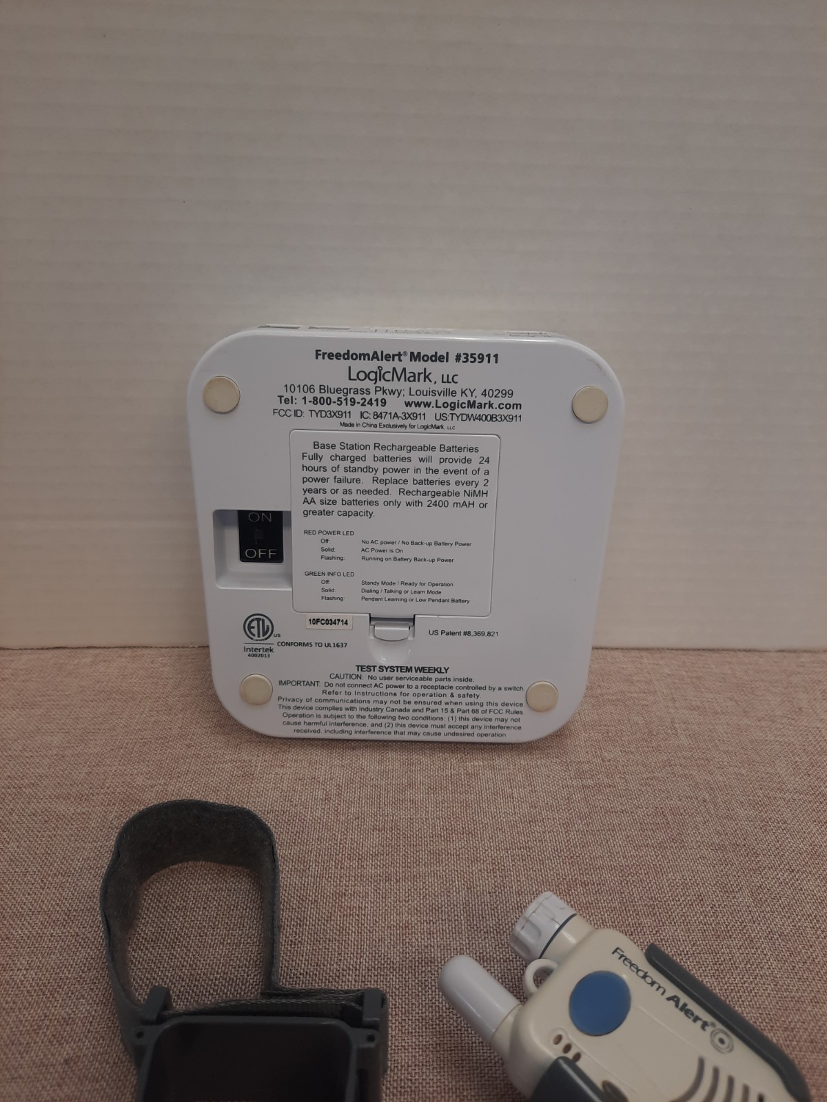 LogicMark Model 35911 Freedom Alert Emergency System FOR PARTS UNTESTED AS IS
