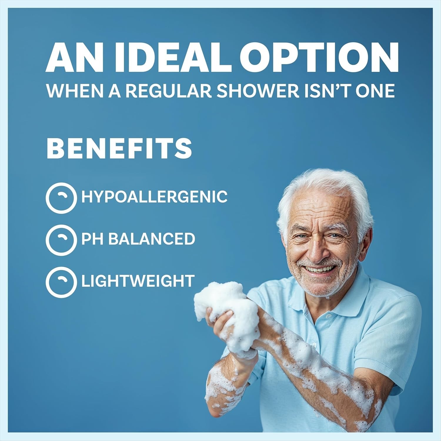 Feather Light Rinse-Free Bathing Wipes – 25 Individually Packaged for Freshness