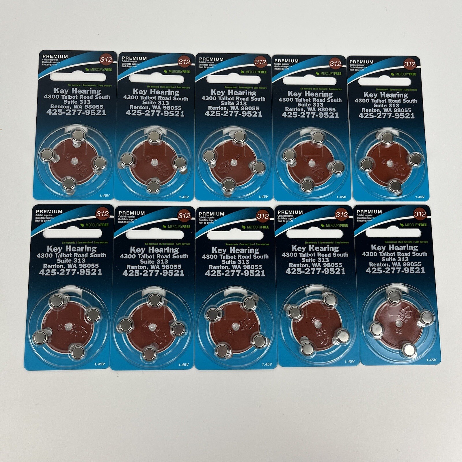 10 Packages of 4 – (40) Premium Audibel Hearing Aid Batteries 312 Exp APR 2022