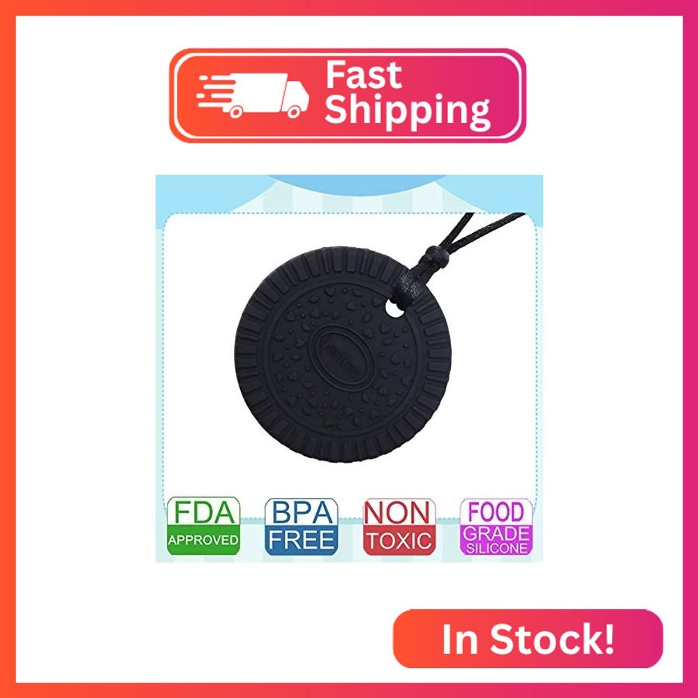 Chew Necklaces for Sensory Kids, Silicone Chewable Pendant for Autism, Chewing,