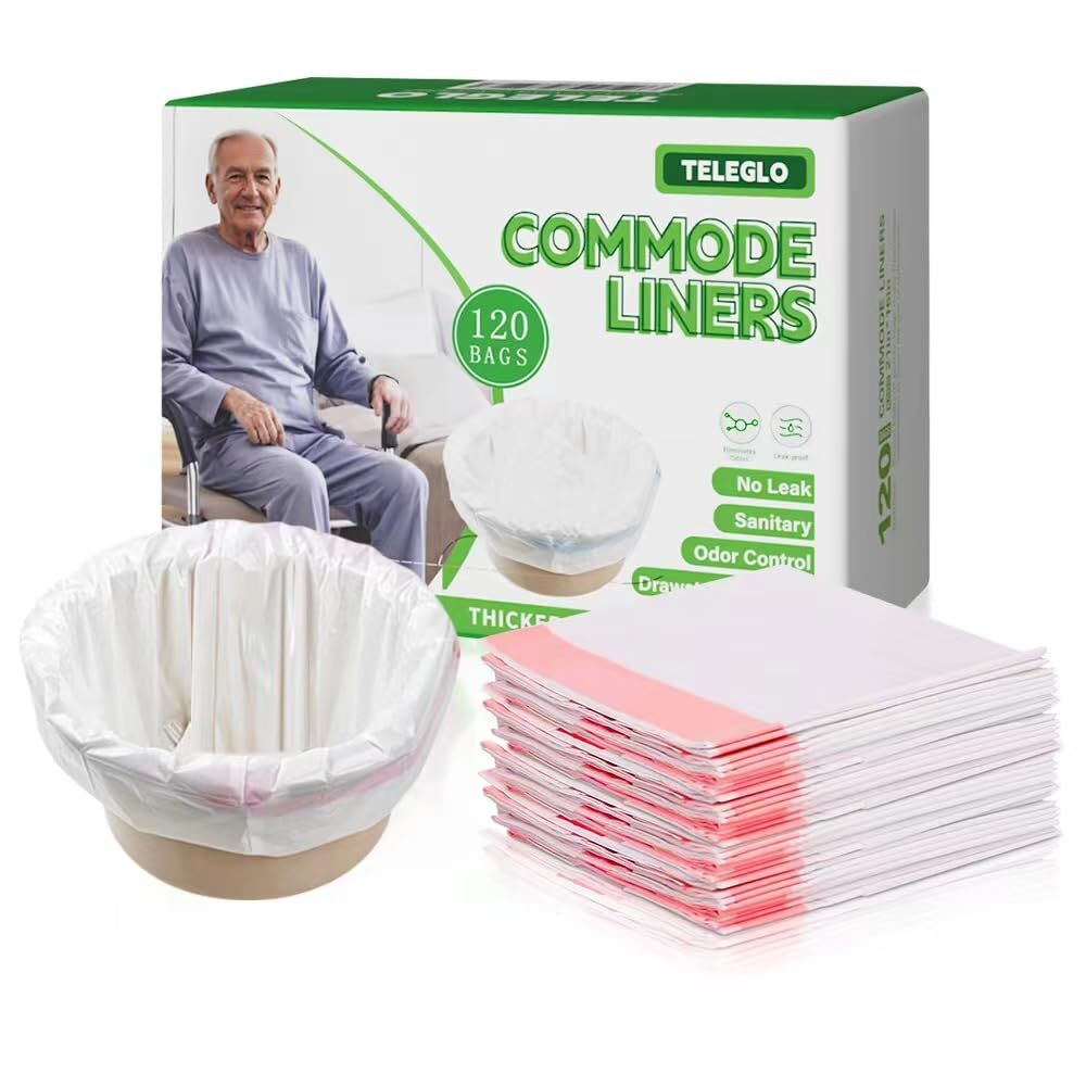 Commode Liners 120PCS Bedside Commode Liners Disposable-Portable Toilet Bags