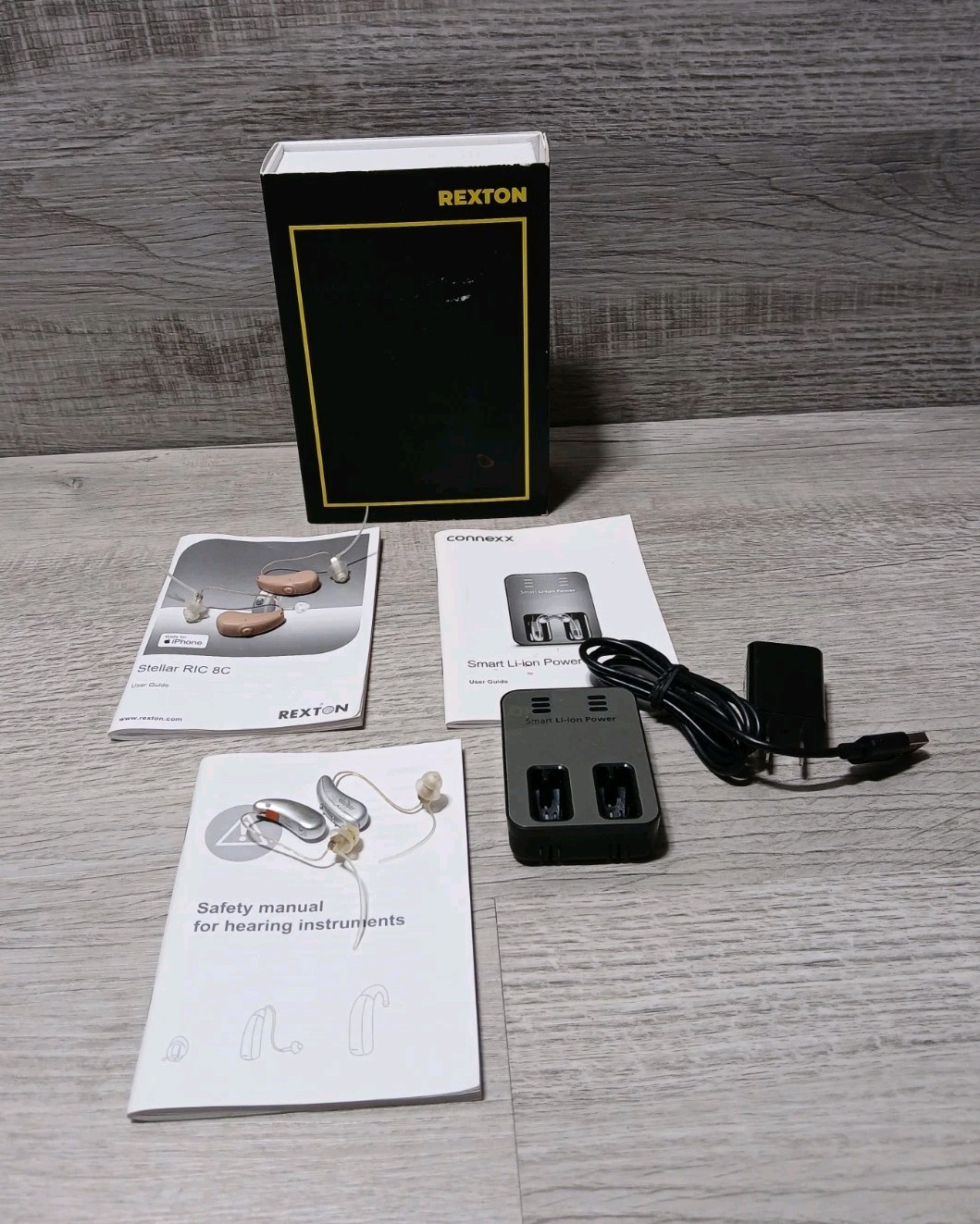 Signia Pure Charge & Go Hearing Aids W/Charger & Rexton Stellar RIC Hear Aids