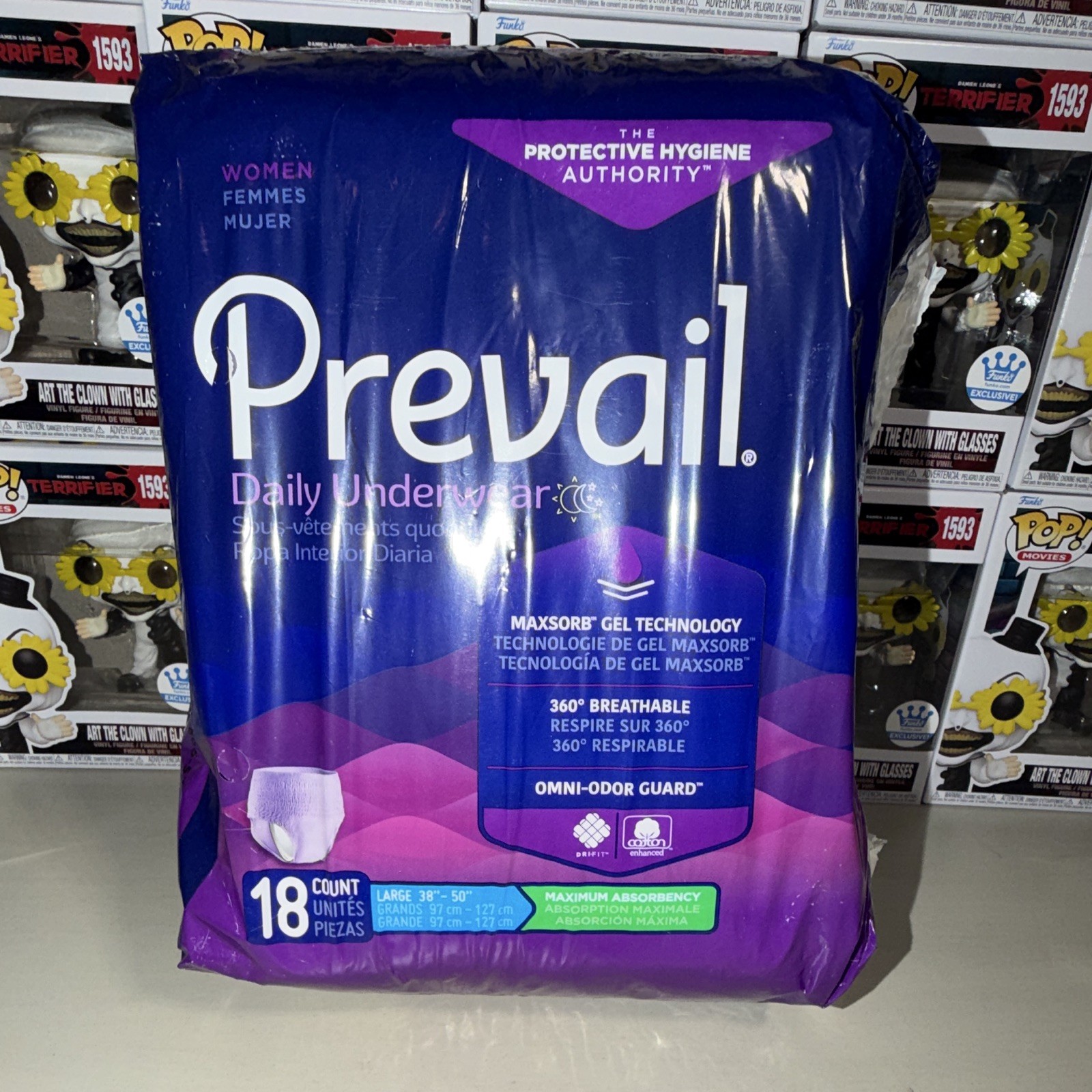 NEW🔥💎Prevail Daily Underwear Women’s L Max Absorbency 300ml 18ct Latex-Free