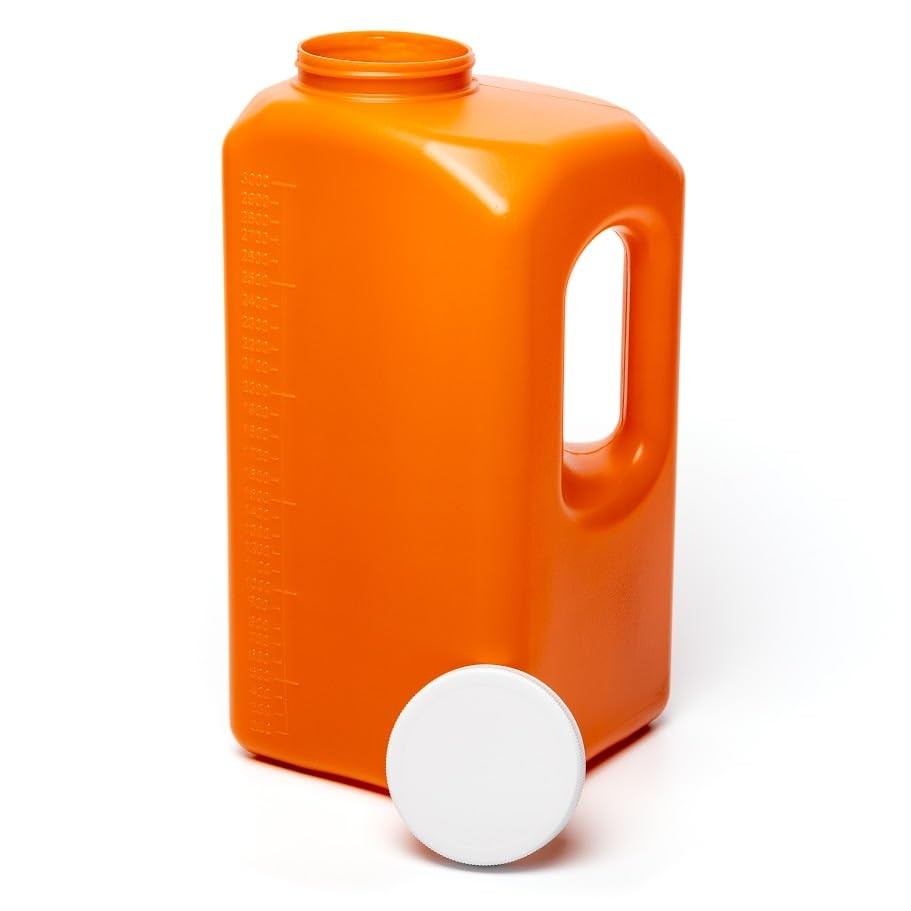 24-Hour Urine Collection Bottles with Easy-Grip Handle – Large, Wide Opening