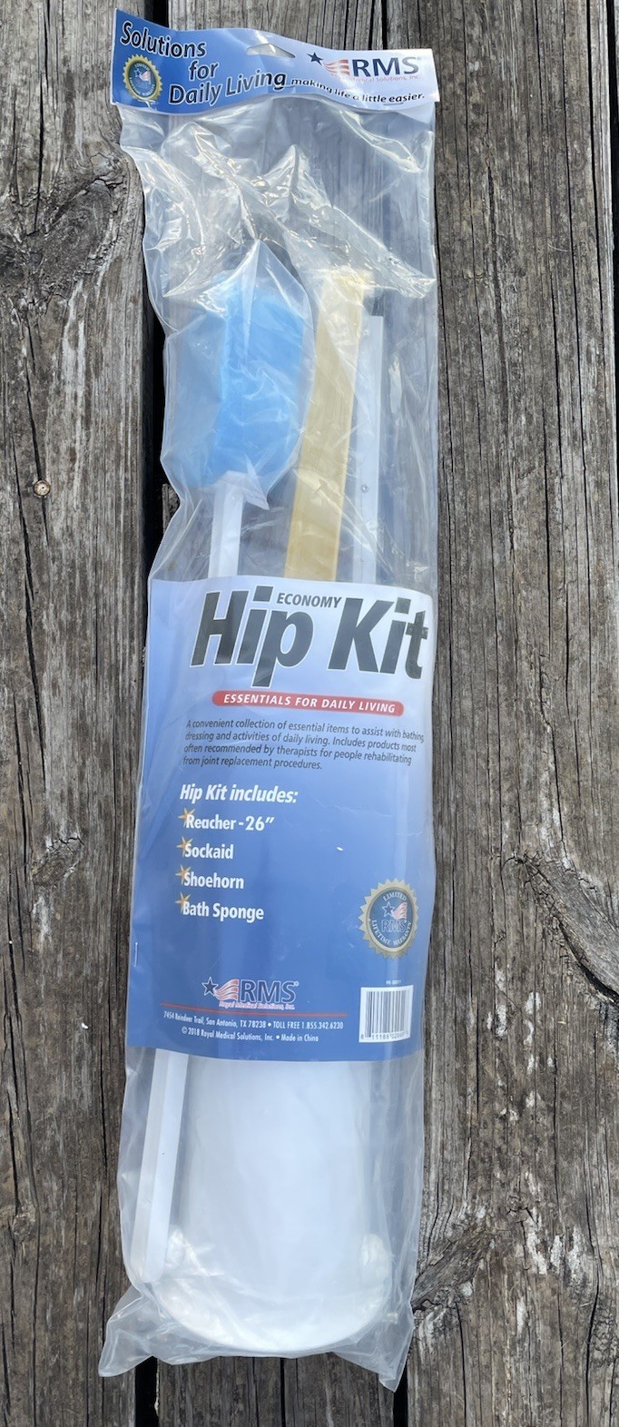 RMS ~Hip Kit~ Pack Includes Reacher 26” Sockaid Shoehorn Bath Sponge New Sealed