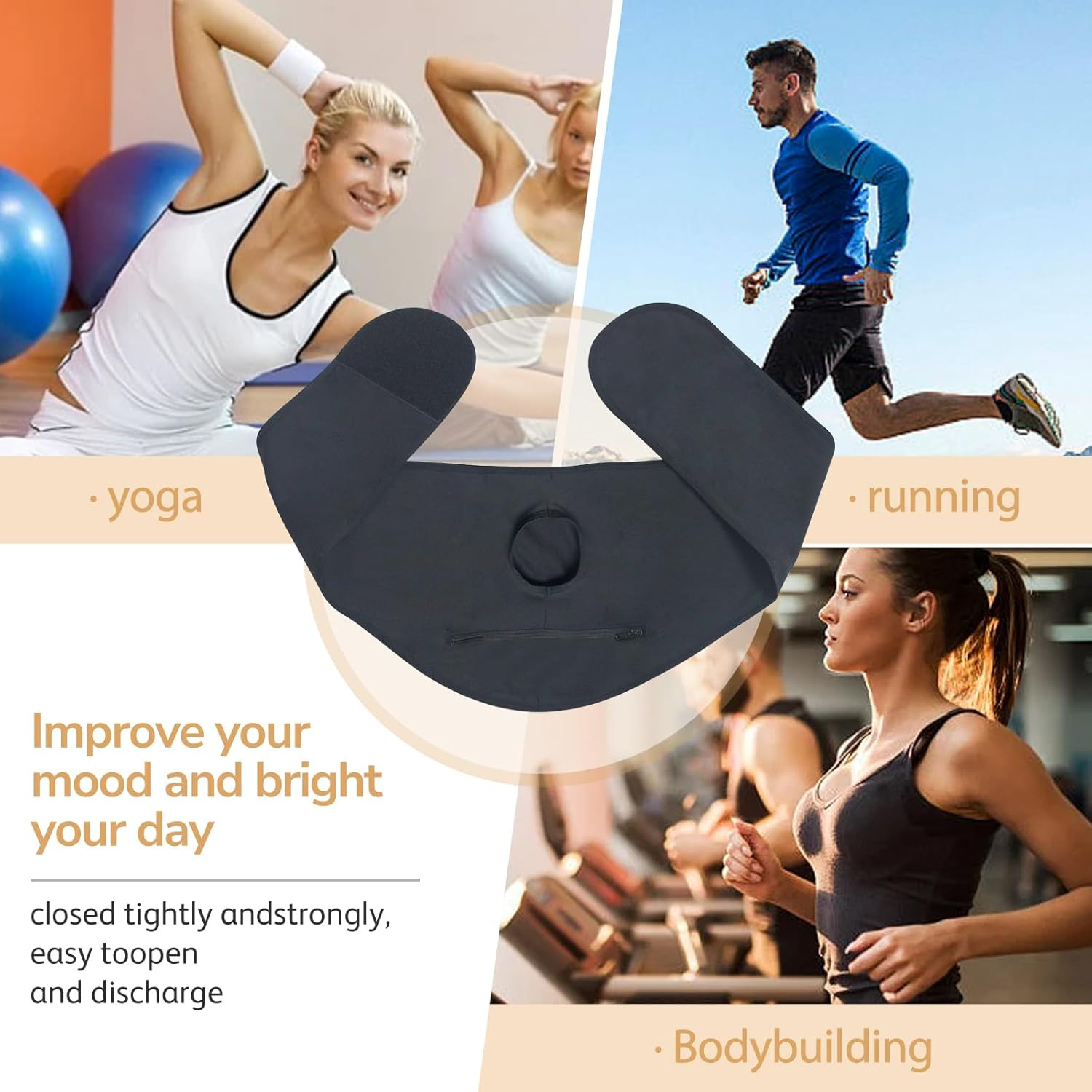 Ostomy Support Belt With Inner Pocket Ostomy Bag Cover For Sport Swimming Medium