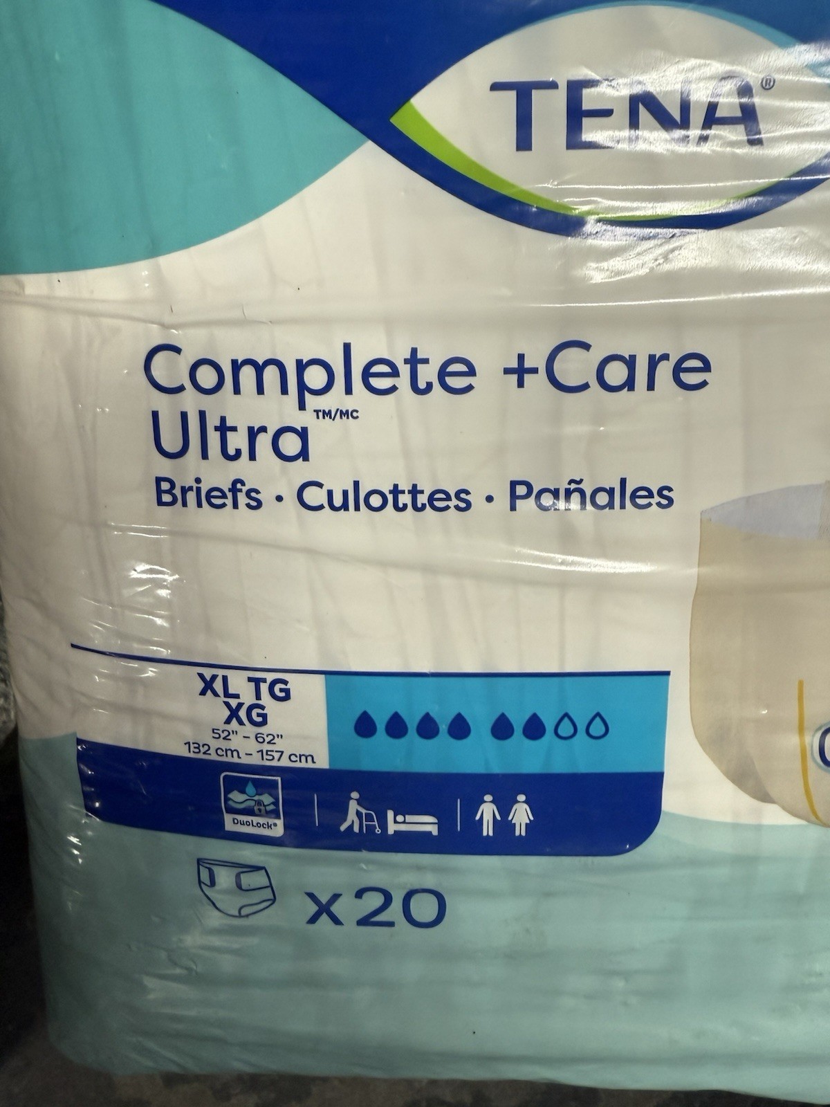 Unisex TENA Complete +Care Ultra Adult Briefs XL 52in – 62in 20ct Incontinence