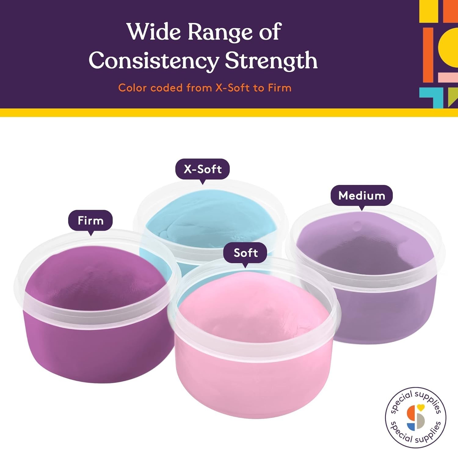 Vibrant Unicorn Colors Therapy Putty Set – 4 Strengths for Hands & Stress Relief