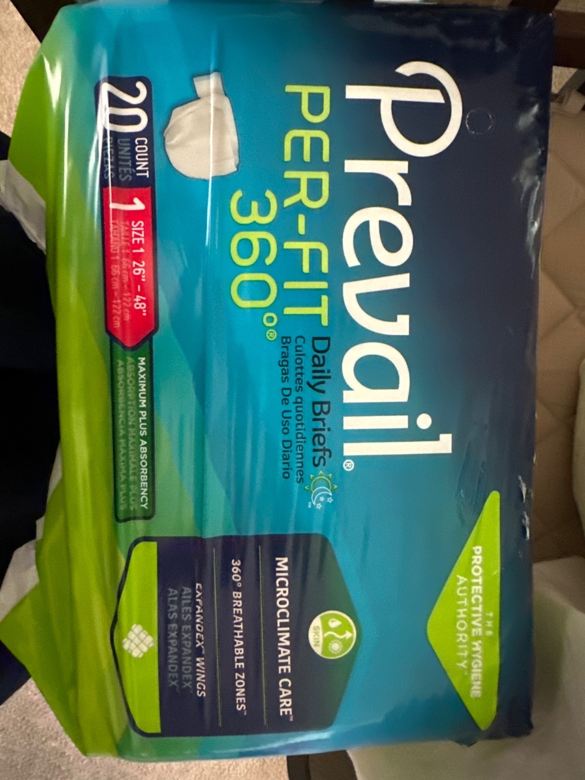 Prevail Pre-Fit 360 Adult Daily Briefs