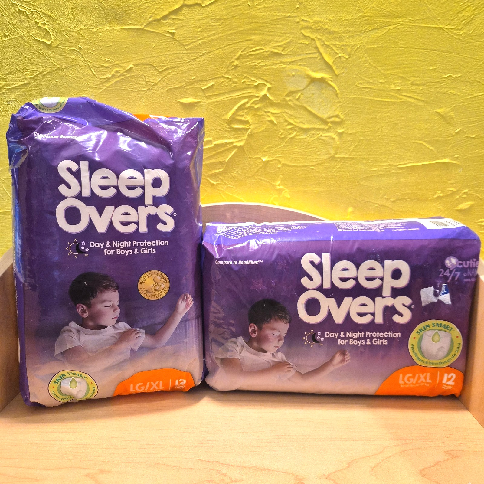 NWT Cuties Sleep Overs Size LG/XL Youth Disposable Pants 24-Count Unisex