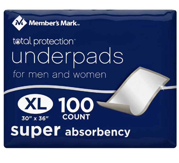 Member’s Mark Total Protection Underpad, 30″ x 36″ 100 counts