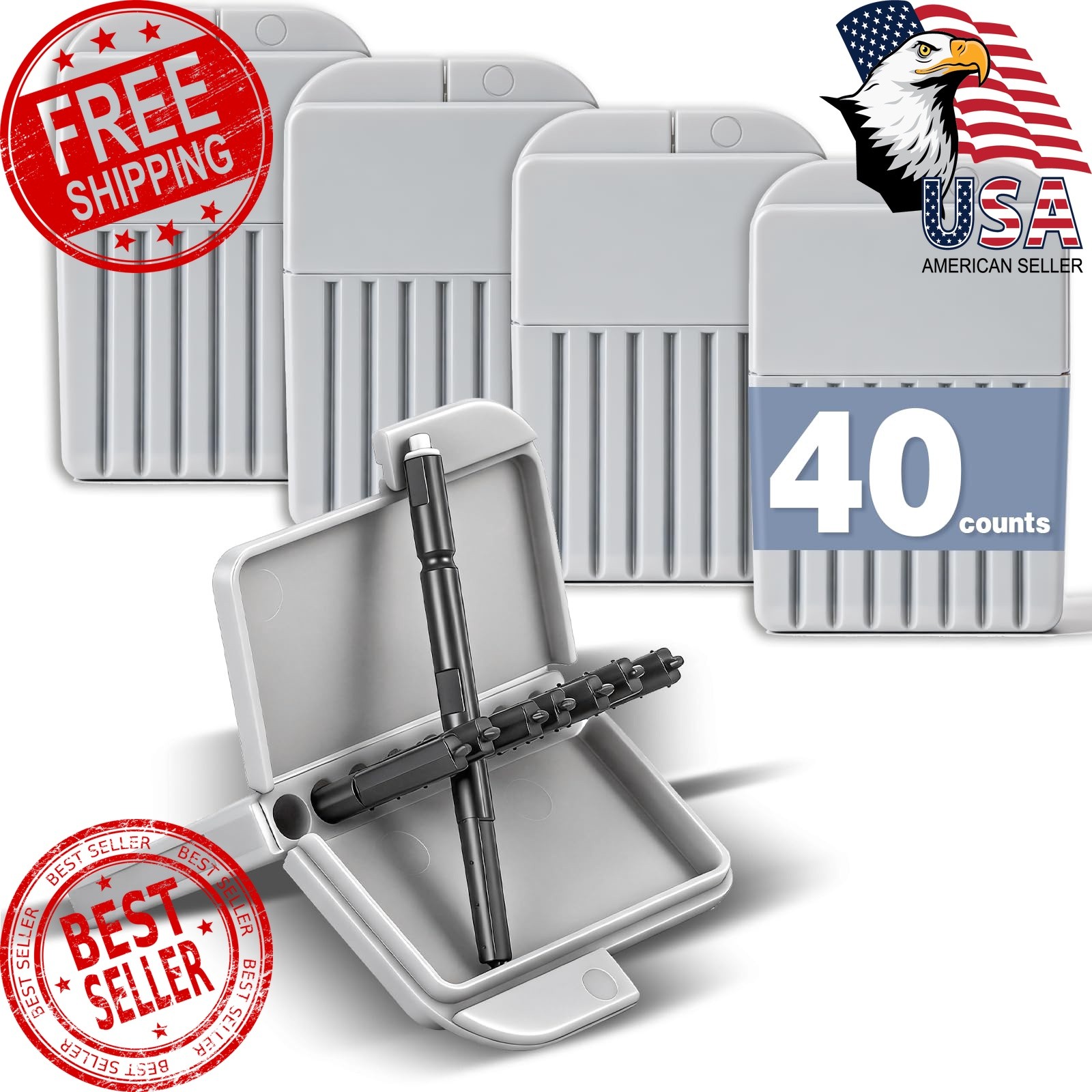 OAKDOLCHE 40pk Hearing Aid Wax Guards Black