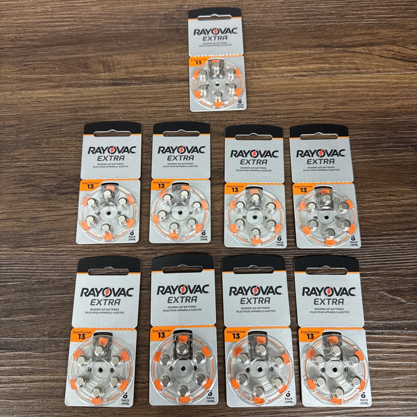 Rayovac Extra Hearing Aid Battery – Size 13, 9 Packs (54 Batteries) Exp 2028 Feb